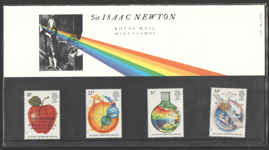 (image for) 1987 Sir Isaac Newton Royal Mail Presentation Pack 179 - Click Image to Close